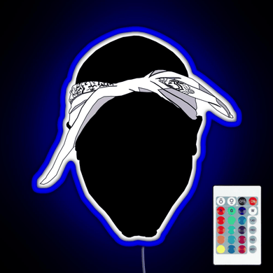 Tupac Bandana Black RGB neon sign remote
