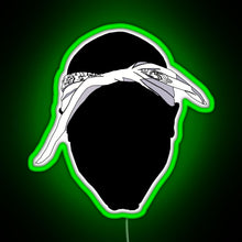 Load image into Gallery viewer, Tupac Bandana Black RGB neon sign green