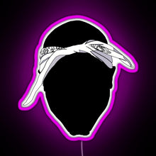 Load image into Gallery viewer, Tupac Bandana Black RGB neon sign  pink