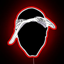 Load image into Gallery viewer, Tupac Bandana Black RGB neon sign red