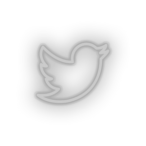 white twiter social network brand logo led neon factory