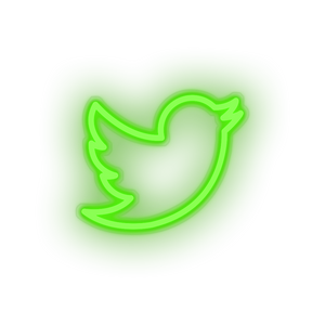 green twiter social network brand logo led neon factory