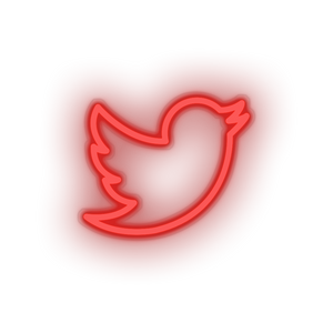 red twiter social network brand logo led neon factory