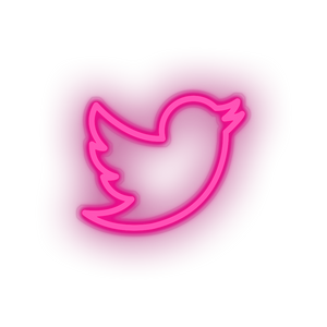 pink twiter social network brand logo led neon factory