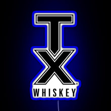 Load image into Gallery viewer, tx whiskey RGB neon sign blue