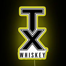 Load image into Gallery viewer, tx whiskey RGB neon sign yellow