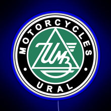 Load image into Gallery viewer, URAL MOTORCYCLES RGB neon sign blue