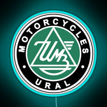 Load image into Gallery viewer, URAL MOTORCYCLES RGB neon sign lightblue 