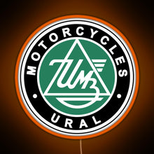 Load image into Gallery viewer, URAL MOTORCYCLES RGB neon sign orange