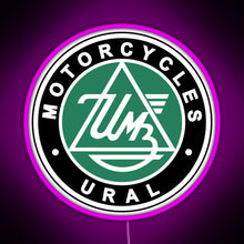 Load image into Gallery viewer, URAL MOTORCYCLES RGB neon sign  pink