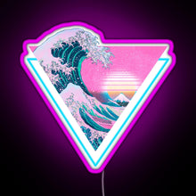 Load image into Gallery viewer, Vaporwave Aesthetic Great Wave Retro Triangle RGB neon sign  pink