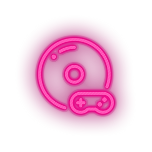 pink video game disk controller led neon factory