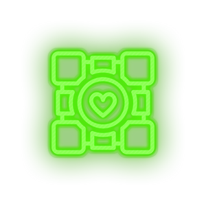 green video game logo companion cube led neon factory