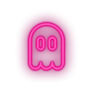 pink video game pacman enemy led neon factory