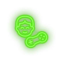 Load image into Gallery viewer, green video game person face human controller led neon factory