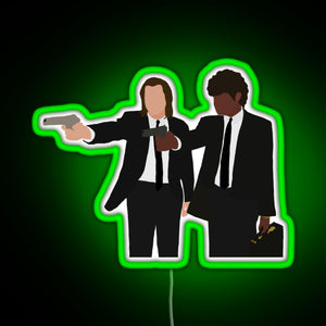 Vincent and Jules from Pulp Fiction RGB neon sign green