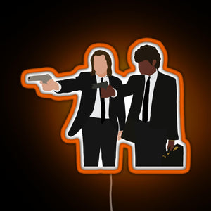 Vincent and Jules from Pulp Fiction RGB neon sign orange