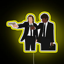 Load image into Gallery viewer, Vincent and Jules from Pulp Fiction RGB neon sign yellow