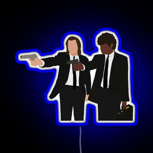 Vincent and Jules from Pulp Fiction RGB neon sign blue