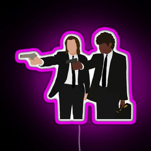 Vincent and Jules from Pulp Fiction RGB neon sign  pink