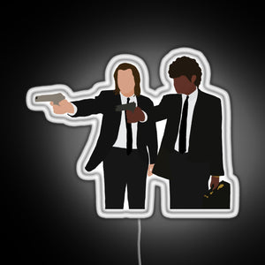 Vincent and Jules from Pulp Fiction RGB neon sign white 