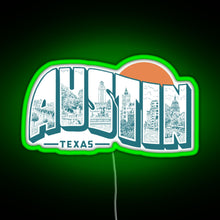 Load image into Gallery viewer, Vintage Austin Texas RGB neon sign green
