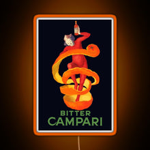 Load image into Gallery viewer, Vintage Bitter Campari Leonetto Cappiello Bitter Campari French Liquor Advertisement f RGB neon sign orange