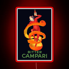 Load image into Gallery viewer, Vintage Bitter Campari Leonetto Cappiello Bitter Campari French Liquor Advertisement f RGB neon sign red