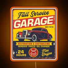 Load image into Gallery viewer, Vintage Full Service Garage Sign RGB neon sign orange