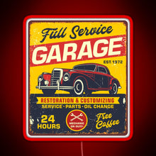 Load image into Gallery viewer, Vintage Full Service Garage Sign RGB neon sign red