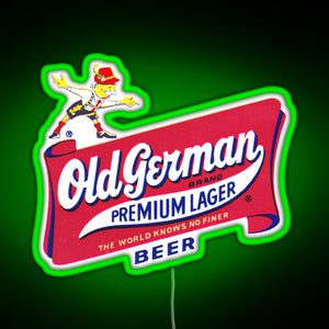 Vintage Old German Beer Logo RGB neon sign green