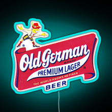 Load image into Gallery viewer, Vintage Old German Beer Logo sign lightblue 