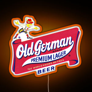 Vintage Old German Beer Logo RGB neon sign orange