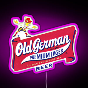 Vintage Old German Beer Logo RGB neon sign  pink