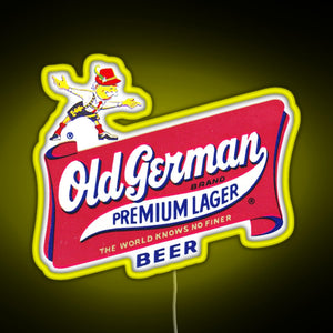 Vintage Old German Beer Logo RGB neon sign yellow