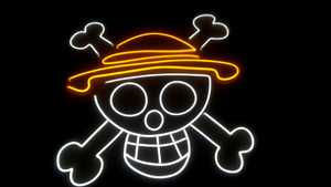 one piece luffy hat wall sign