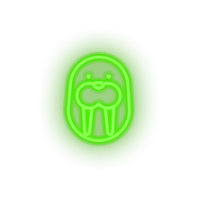Load image into Gallery viewer, green walrus neon lights