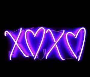 x0x0 x hearrt x heart neon sign