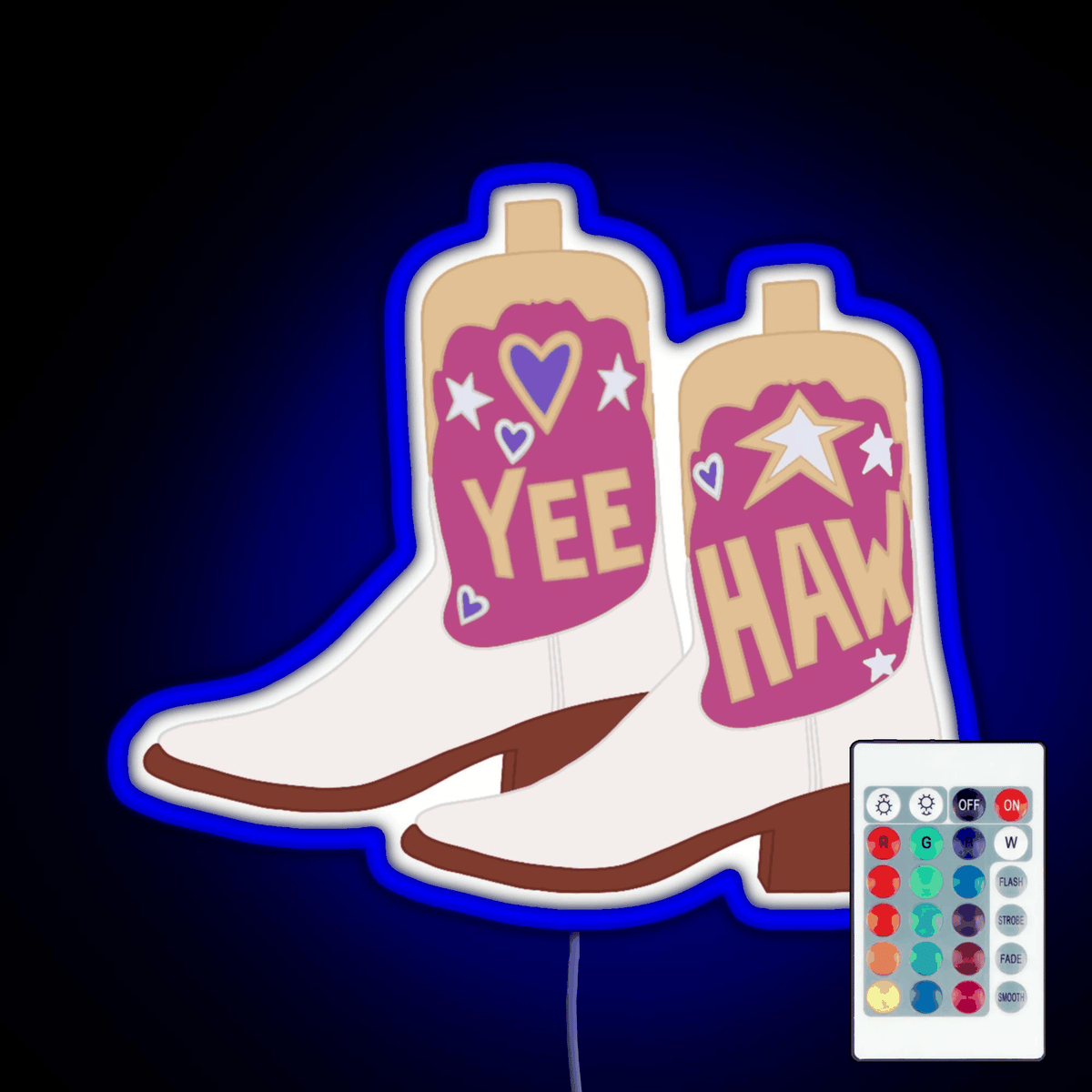YeeHaw Cowboy Boots RGB neon sign