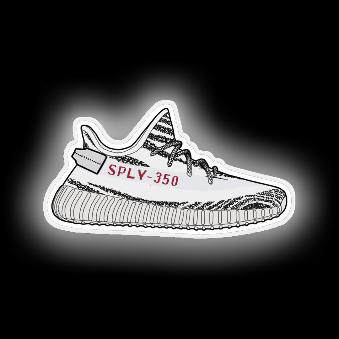 Yeezy 350 Boost Zebra Minimalist Illustration Neon Signs Yeezy