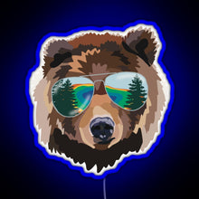 Load image into Gallery viewer, Yellowstone National Park Travel Bear RGB neon sign blue