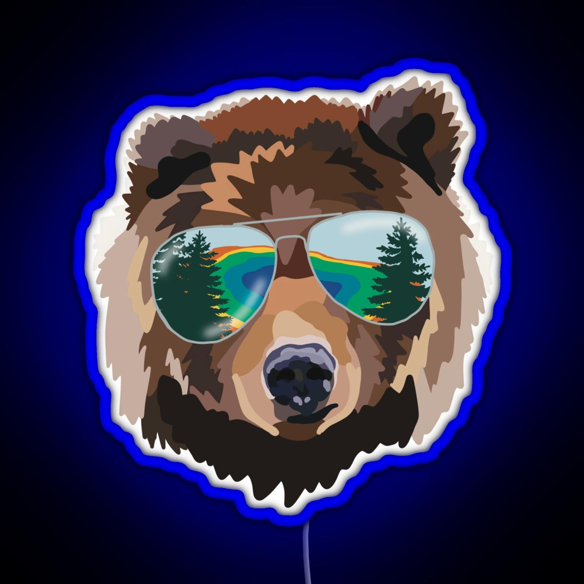 Yellowstone National Park Travel Bear RGB neon sign