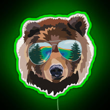 Load image into Gallery viewer, Yellowstone National Park Travel Bear RGB neon sign green