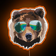 Load image into Gallery viewer, Yellowstone National Park Travel Bear RGB neon sign orange