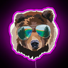 Load image into Gallery viewer, Yellowstone National Park Travel Bear RGB neon sign  pink