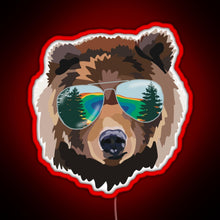 Load image into Gallery viewer, Yellowstone National Park Travel Bear RGB neon sign red