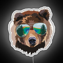 Load image into Gallery viewer, Yellowstone National Park Travel Bear RGB neon sign white 