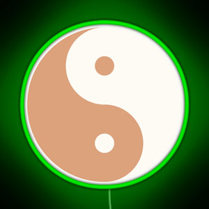 Yin Yang Minimalist boho design RGB neon sign green