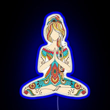 Load image into Gallery viewer, Yoga Girl RGB neon sign blue