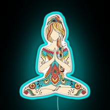 Load image into Gallery viewer, Yoga Girl RGB neon sign lightblue 